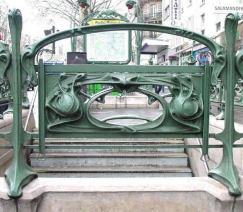 Entrance to the metro station in Paris. Detail | Модерн, Коломан мозер,  Стиль