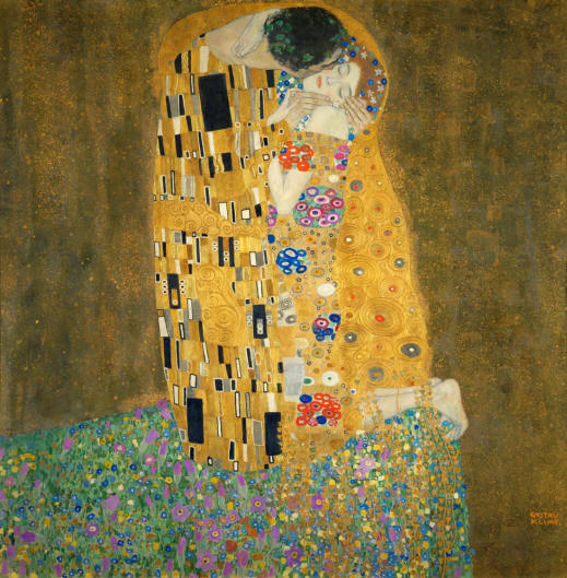 Поцелуй, Густав Климт - описание картины